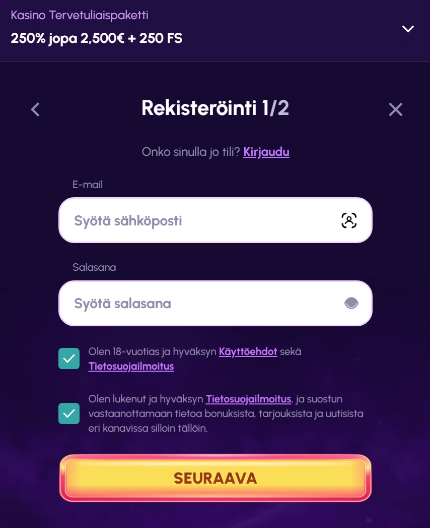 rekisteröinti